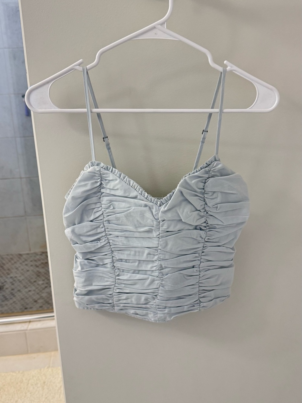 Abercrombie & Fitch Pale Blue Ruched Spaghetti Strap Cami